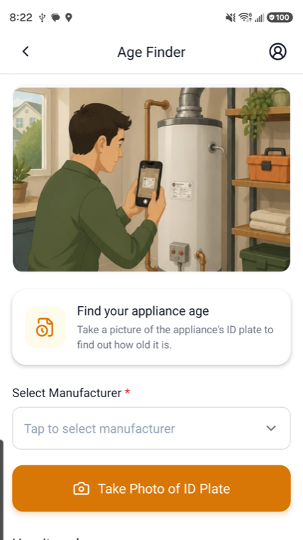 Johnni identifying an appliance's age and recall status from a photo